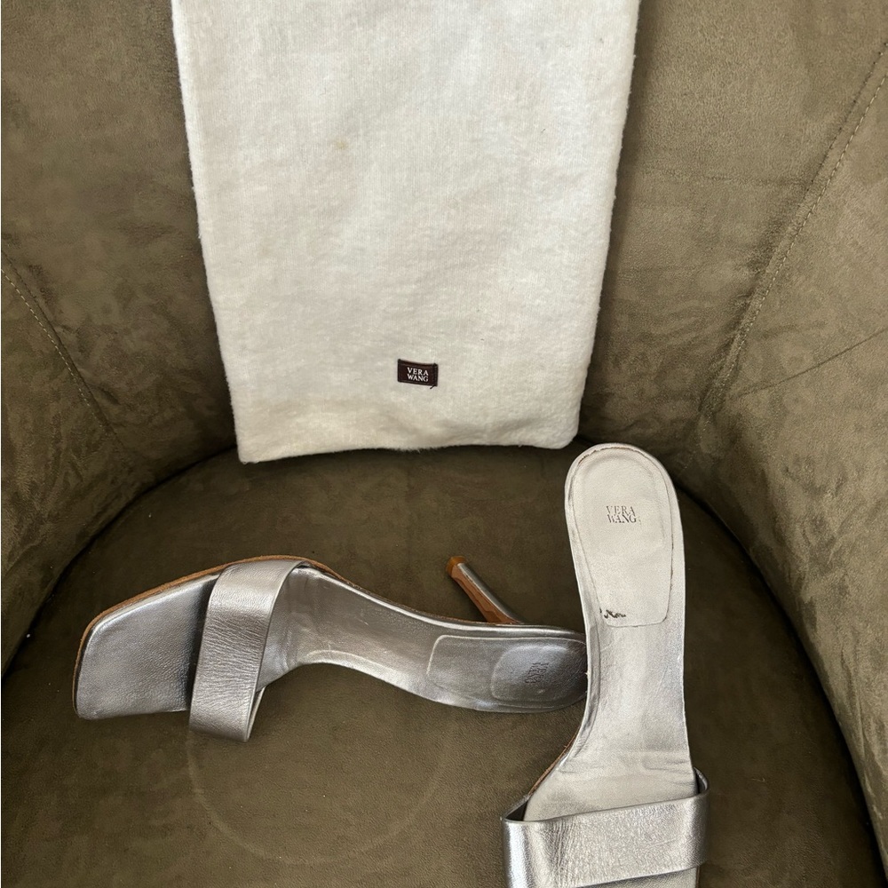 Vera Wang Silver Mules